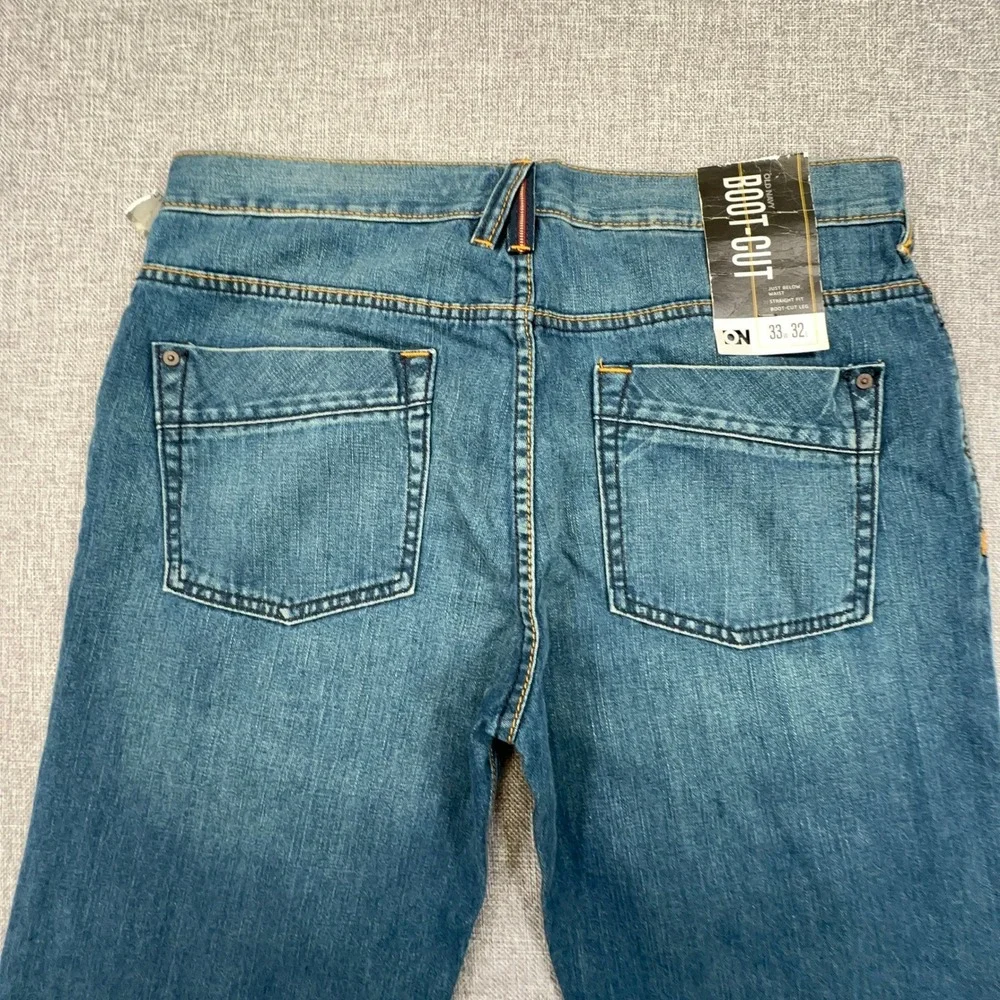Vintage Old Navy Boot-Cut Jeans Mens 33x32 Blue Denim Cotton Button Fly Y2K NEW